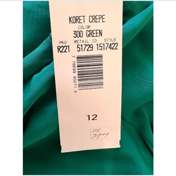 M/L Emerald Green Deadstock Koret Embroidered Neckline Silky Blouse - Picture 8 of 8